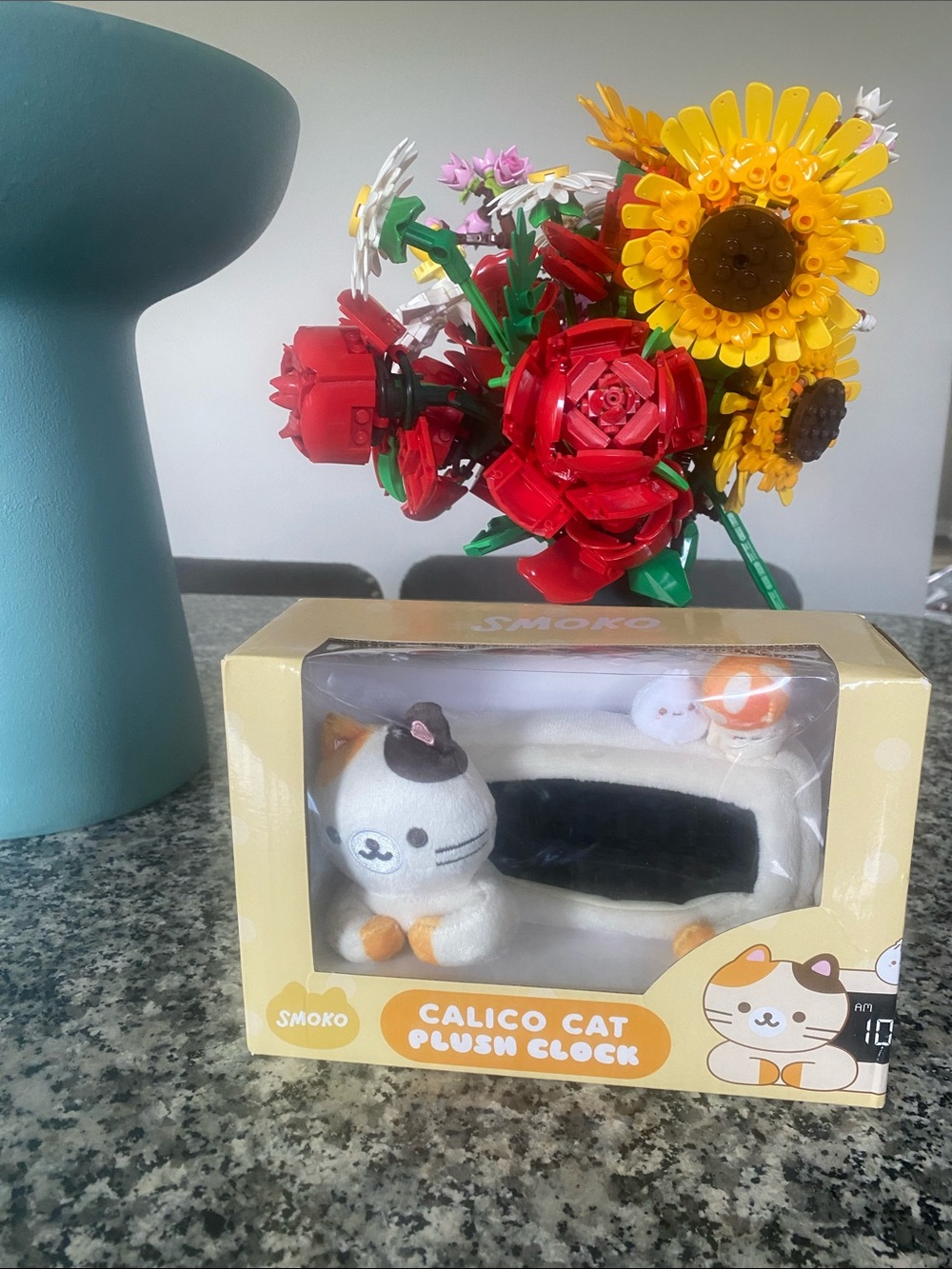 NWBOX SMOKO Calico Cat Plush Clock